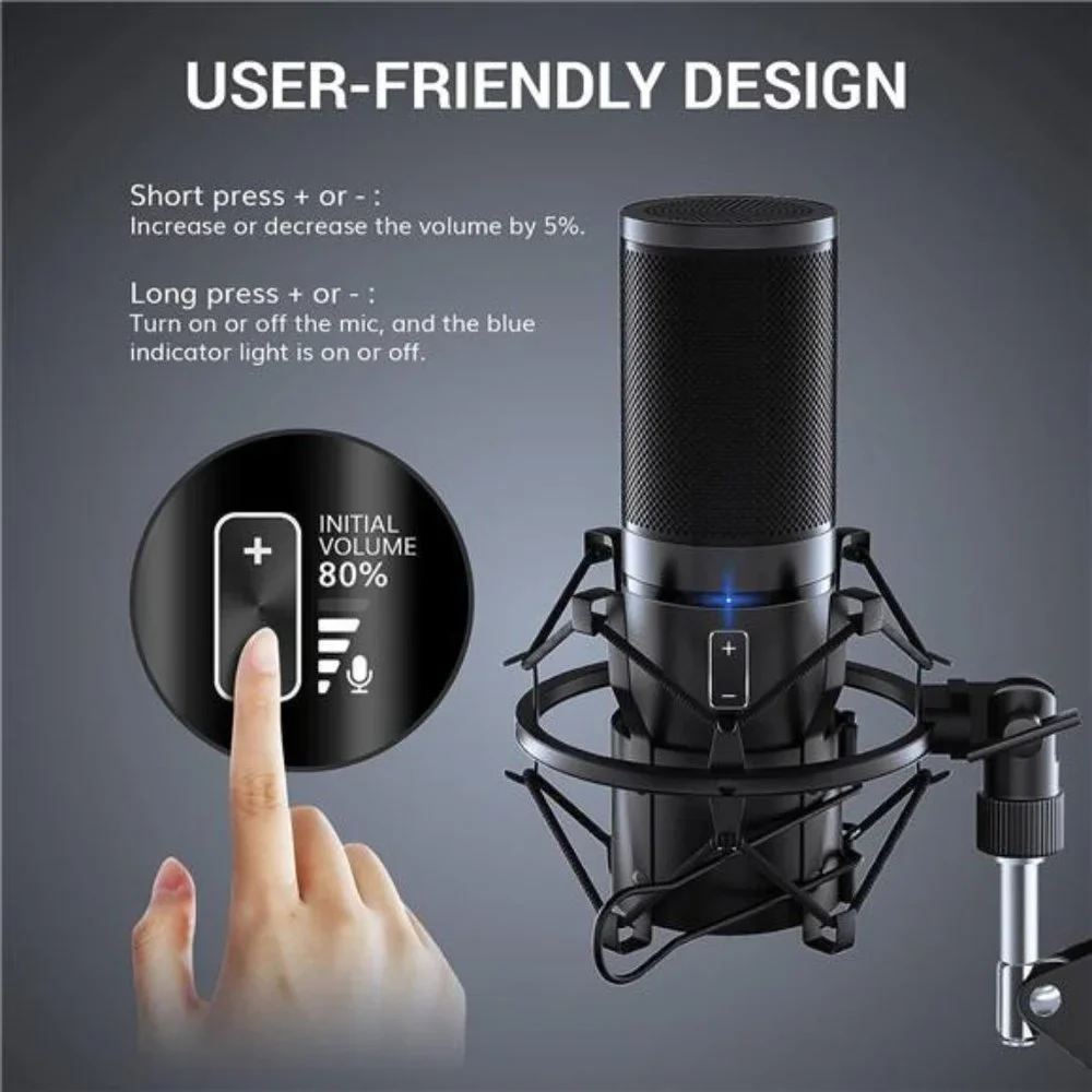 USB Gaming Microphone, PC Streaming Mic Kit for PS4/5/Discord/Twitch Gamer